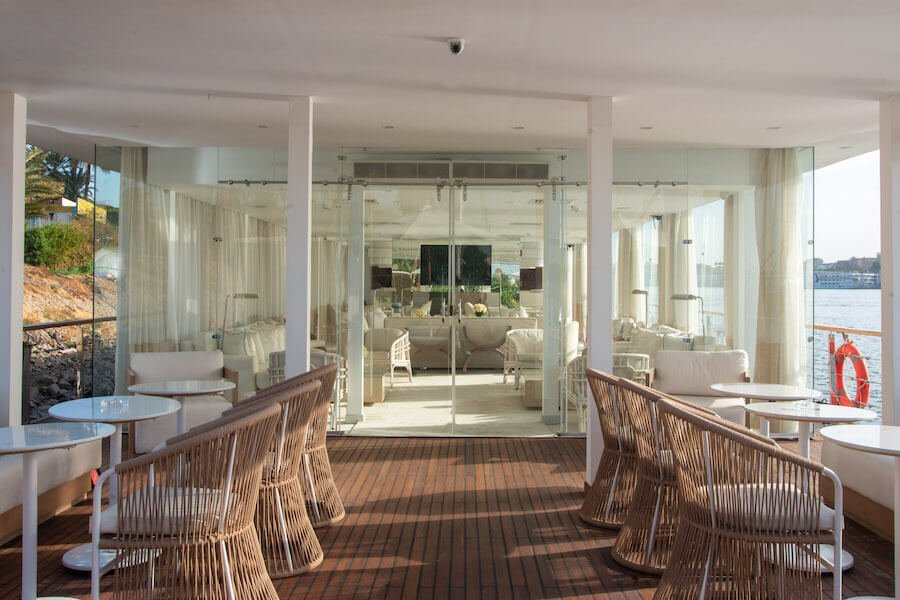 Dining on Kazazian Berge superyacht Nile Cruise, Egypt