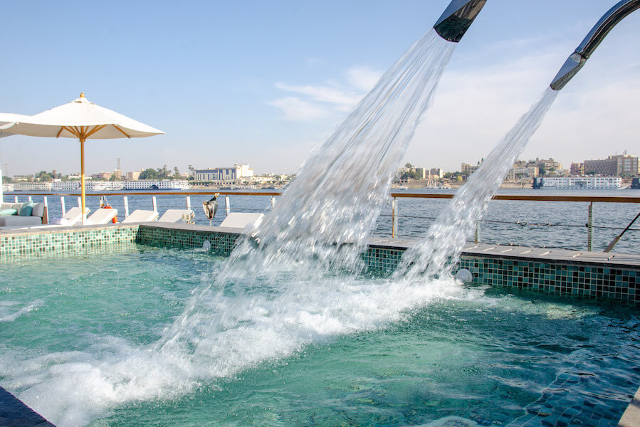 Pool Deck on Kazazian Berge superyacht Nile Cruise, Egypt