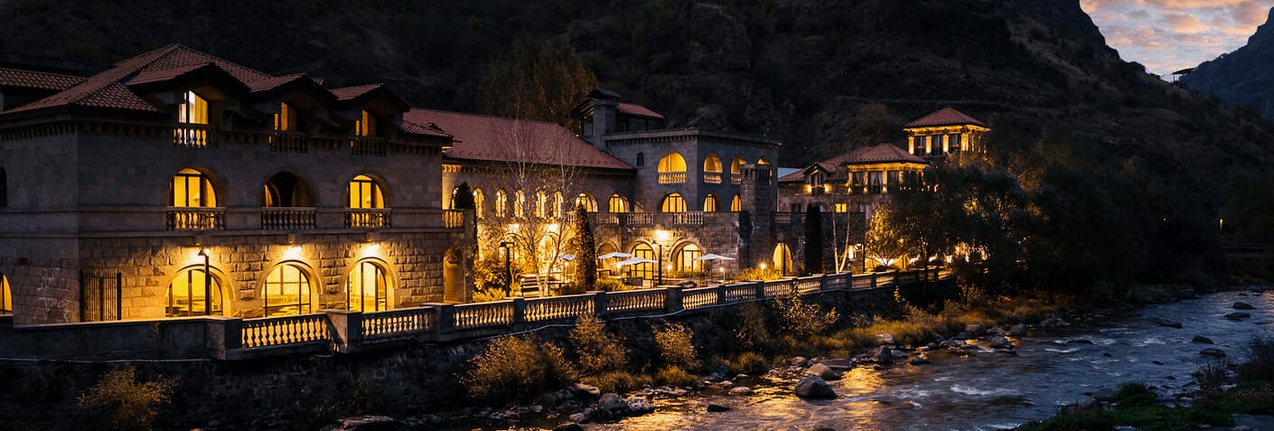 Tufenkian Avan Dzoraget Hotel, Loris Province, Armenia - by night