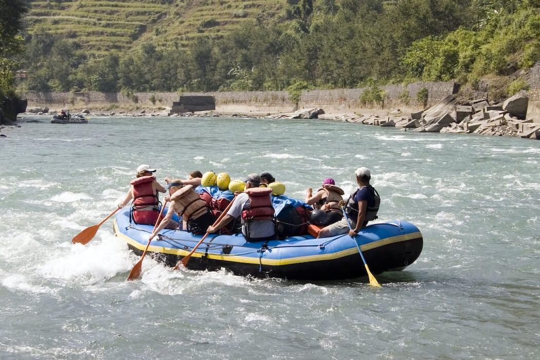 White water rafting on the Sun Kosi River, Nepal