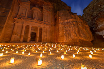 Petra (Al-Khazneh. Treasury. Candlelight) Jordan DT 48539776