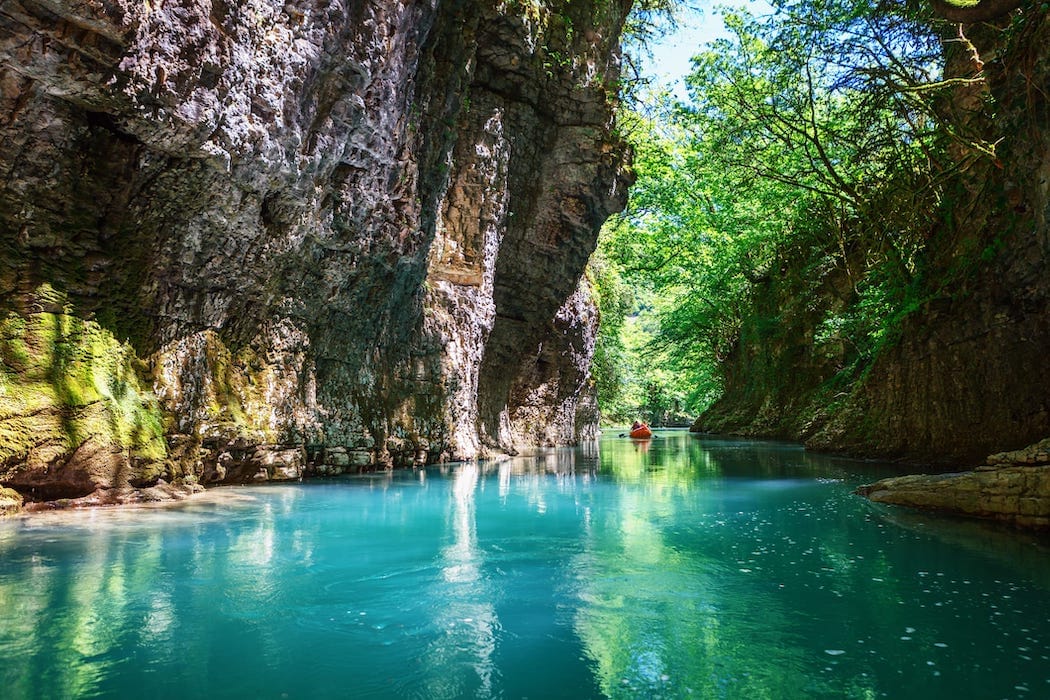 Unmissable sights and experiences in Georgia - Explore caves and canyons - Martvili Canyon in Samegrelo DT 104304187
