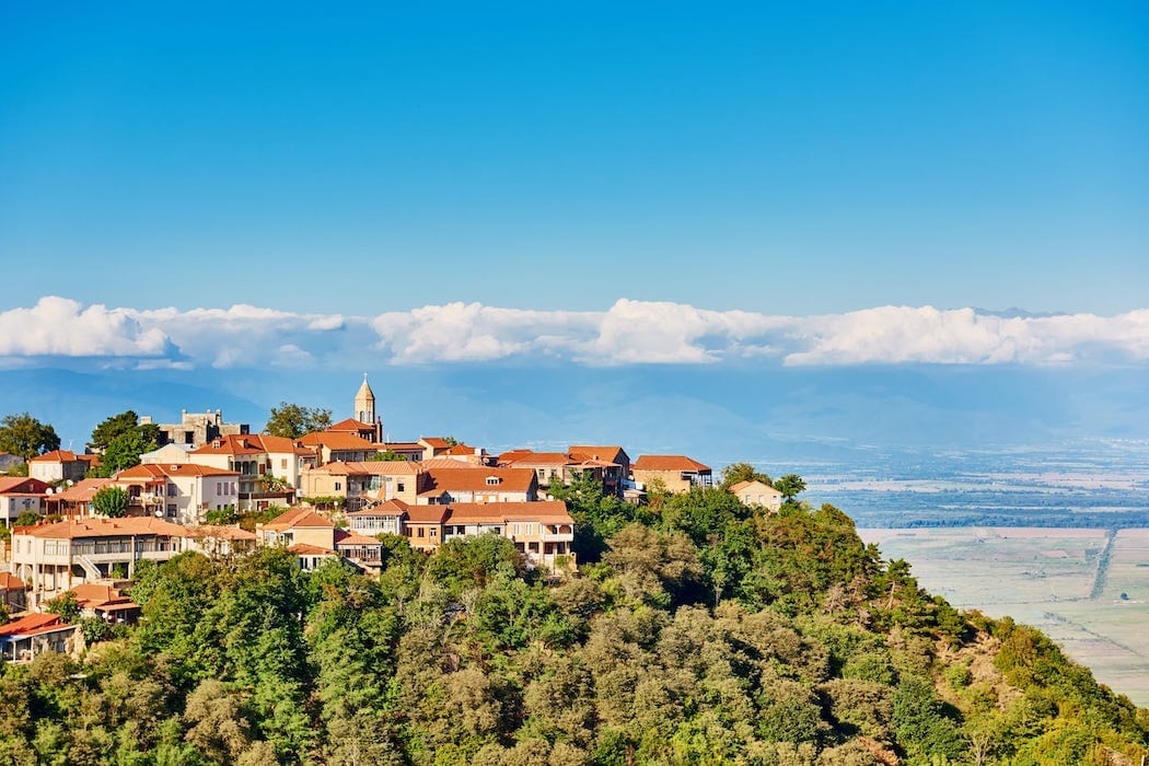 Unmissable sights and experiences in Georgia - Tuscan town of Sighnaghi in Kakheti DT 79850229