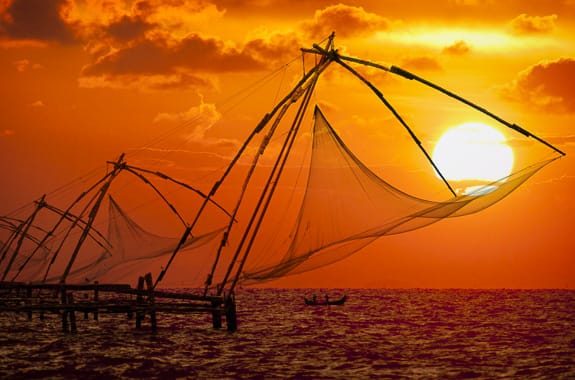 Where to travel in South India - Kerala (Cochin Chinese Fishing Nets) India DT 25216283