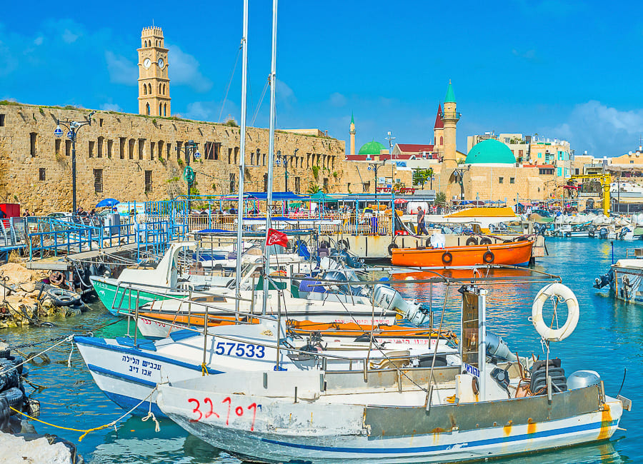 Acre (HaDayagim Port. Akko Old Port) Israel DT 71502922