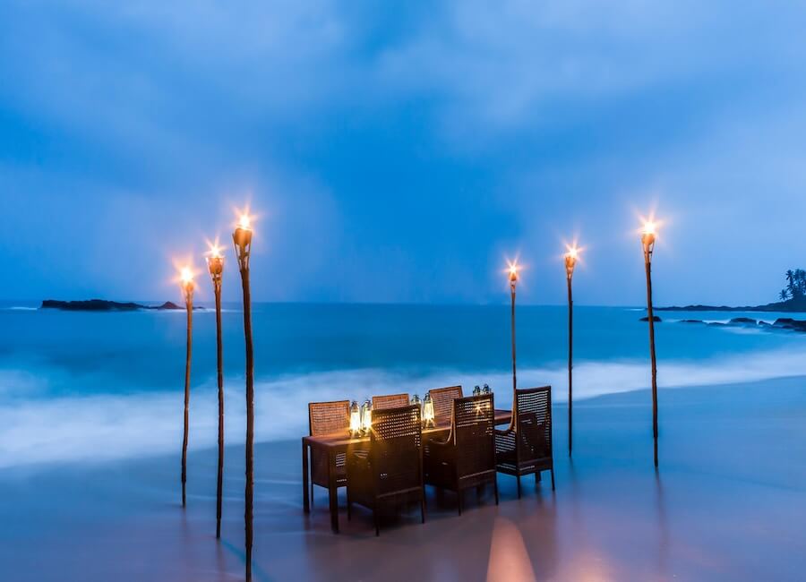 Anantara Peace Haven in Tangalle Sri Lanka private dinner