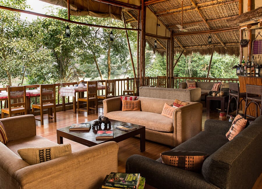 Diphlu River Lodge Kaziranga India (Lounge and Dining Area)