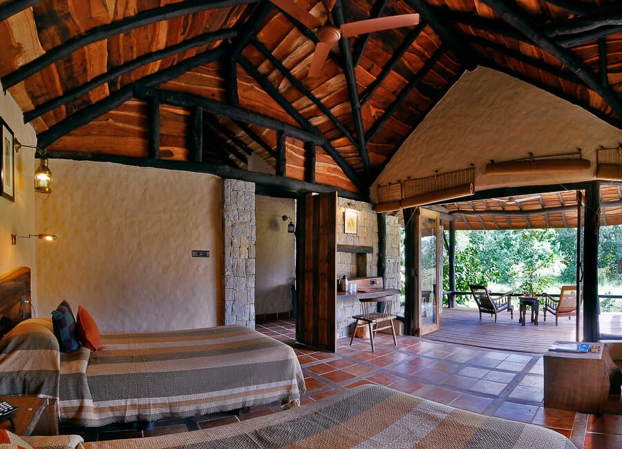 Kanha Earth Lodge, Kanha National Park India (outside view from bungalow