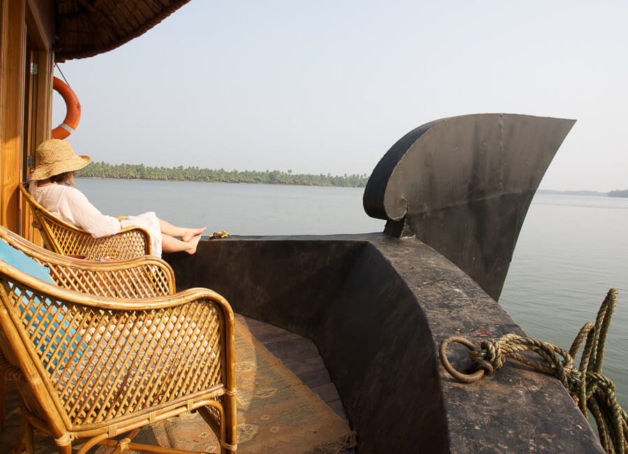 Lotus Houseboat North Kerala Backwater cruise India (Bow)