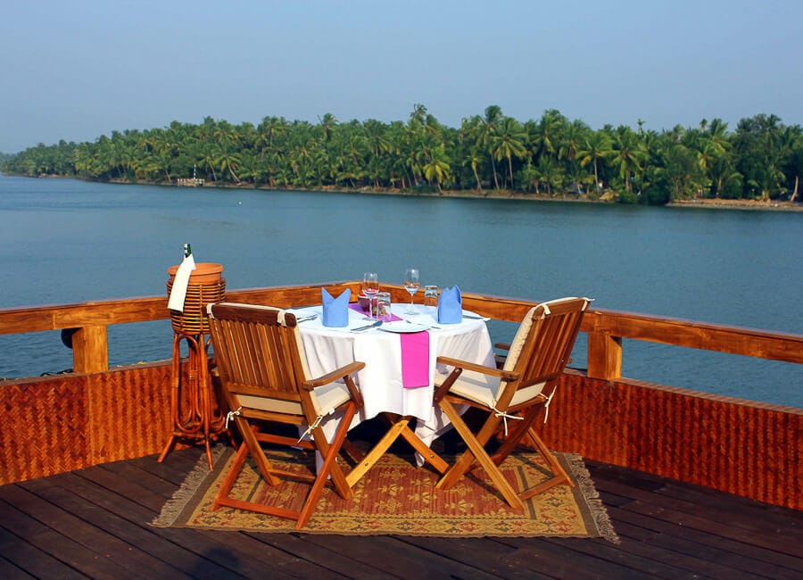 Lotus Houseboat North Kerala Backwater cruise India (Upper Deck)