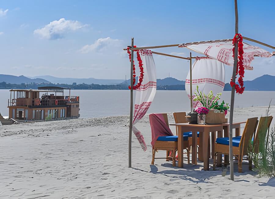 M V Rudra Singha Assam India (beach setting)