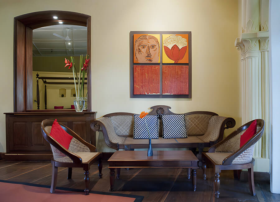 Old Harbour Hotel in Cochin, Kerala India (Living Area)