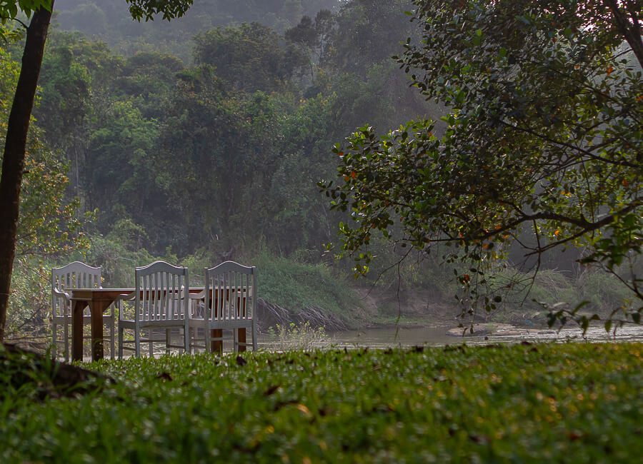 Quiet by the River Malayattor Reserve Forest India (Outdoor dining)