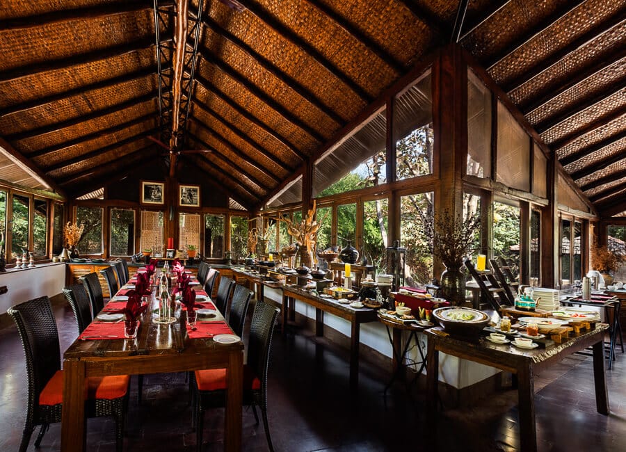 Reni Pani Jungle Lodge near Satpura National Park India (dining room) 21