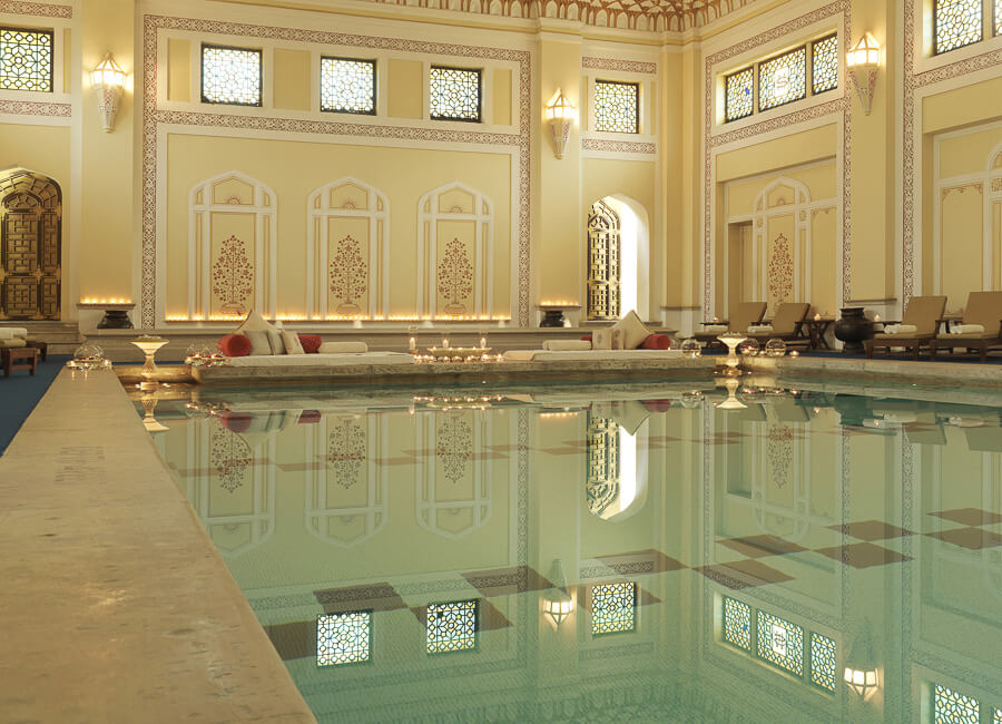 Taj Rambagh Palace Hotel Jaipur India (Indoor Swimming Pool)