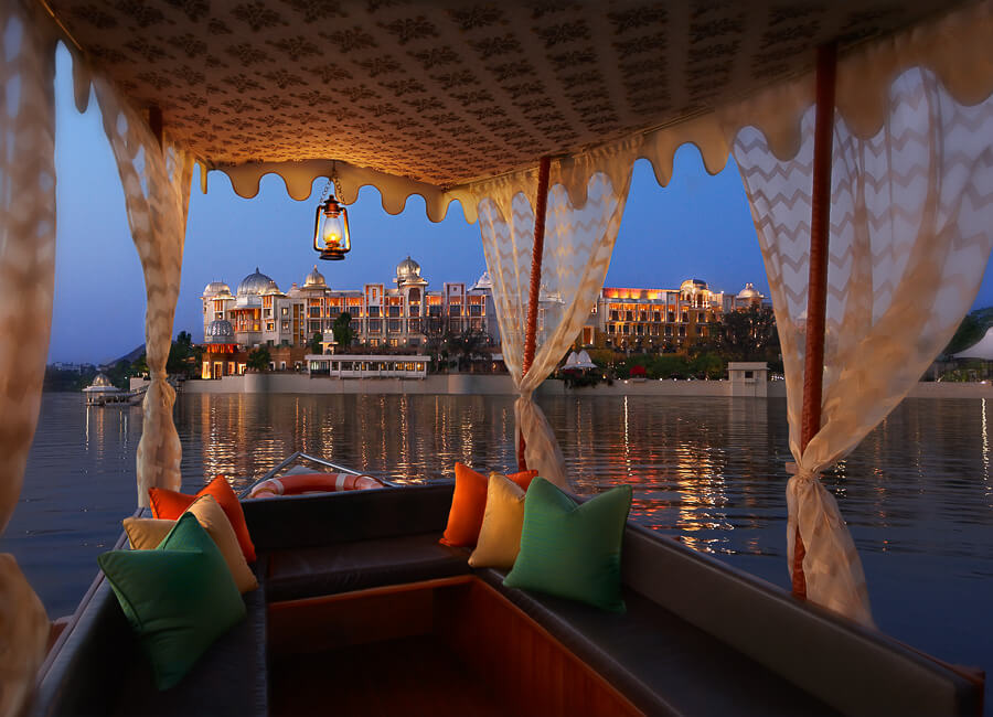The Leela Palace Udaipur India (Arrival by Boat)