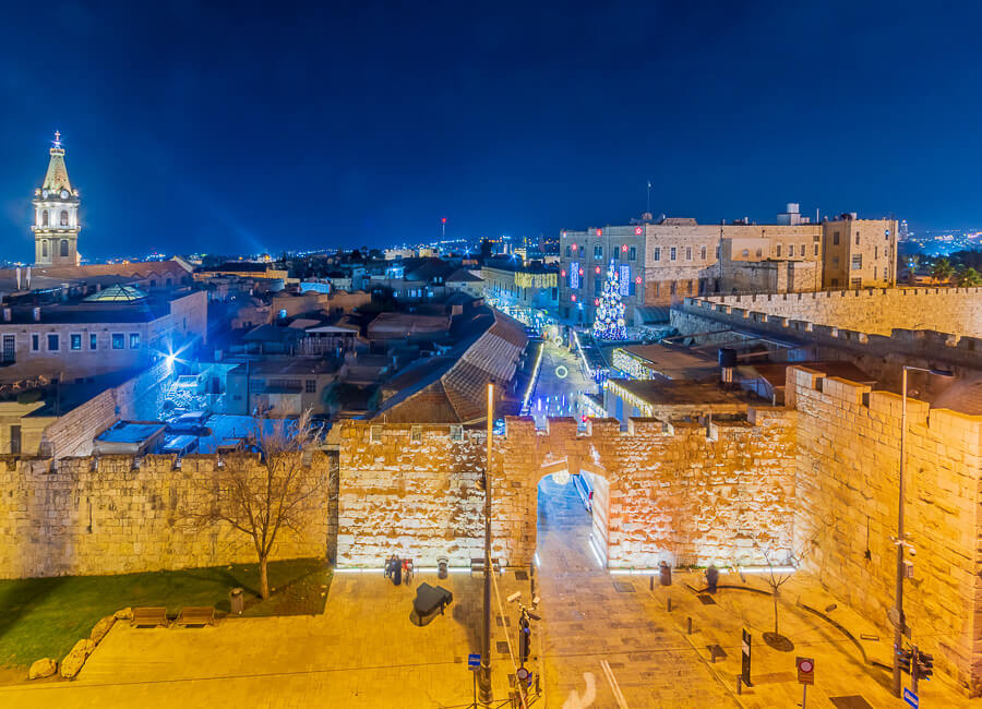 Jerusalem (New Gate. Old City. Christmas lights) Israel DT 237881779