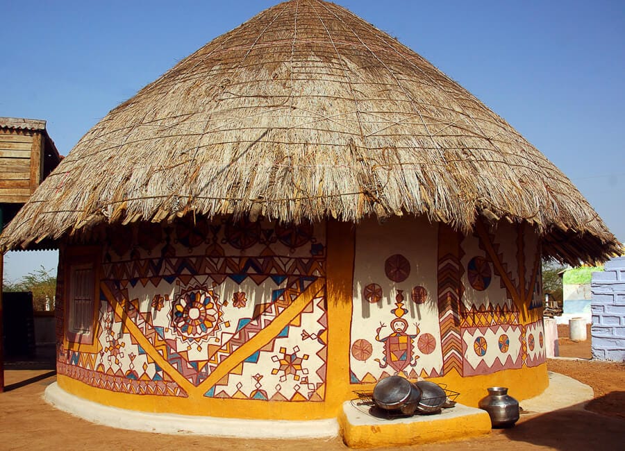 Gujarat (Decorative hut. local Village) India DT 5529150