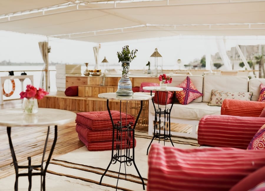 Karnak Lazuli Dahabiya - Private Charter Nile Cruise in Egypt (Relax on the Deck of the Karnak)