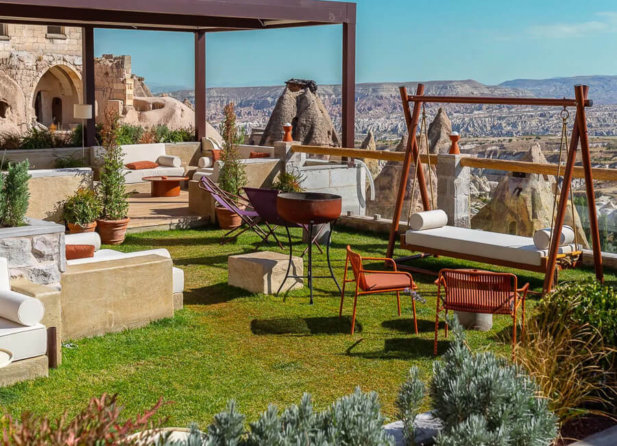 Taskonaklar Cappadocia Turkiye (Garden seating area)