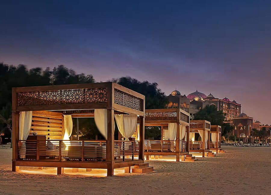 Emirates Palace Mandarin Oriental Abu Dhabi UAE (beach cabanas)