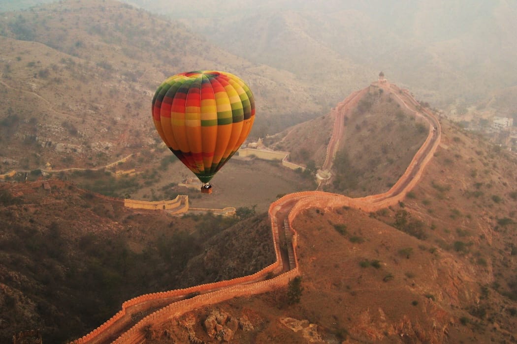 Hot Air Balloon over Jaipur Rajasthan India © SkyWaltz