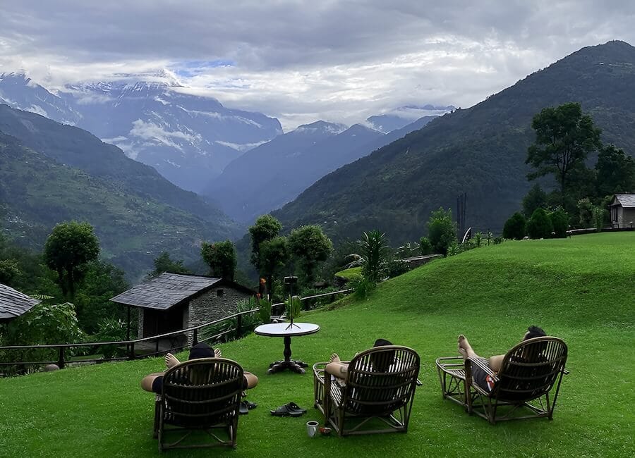 Mountain Lodge of Nepal Tomijong Lodge (garden) Annapurna region Nepal 1