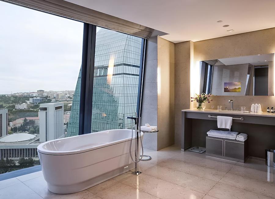 Fairmont Baku Flame Towers Baku Azerbaijan (Fairmont Gold One Bedroom Suite Sea View) 1