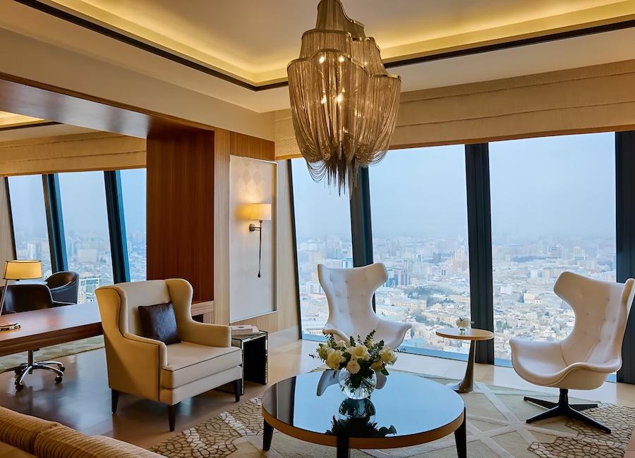 Fairmont Baku Flame Towers Baku Azerbaijan (Fairmont Gold One Bedroom Suite Sea View)
