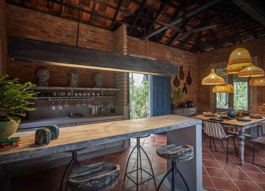 Periyar River Lodge Thattekad Kerala India (Kitchen dining area)